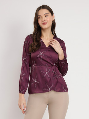 Fable Street Casual Floral Print Women Red Top