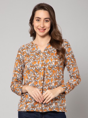 CANTABIL Casual Printed Women Orange Top