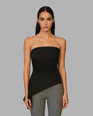 BEBONLOLO Party Self Design Women Black Top