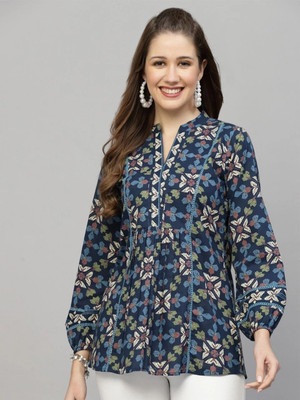 PIHUTIQUE ARTS Casual Printed Women Blue Top