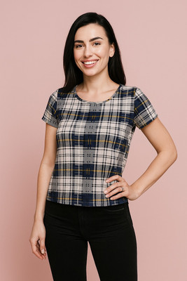 Dressberry Party Floral Print Women Blue Top