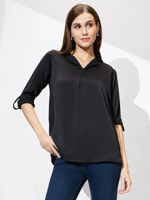 Globus Formal Solid Women Black Top