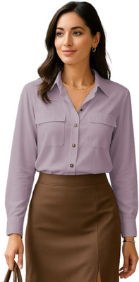 Leriya Fashion Casual Solid Women Pink Top