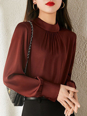 bebe Casual Solid Women Maroon Top