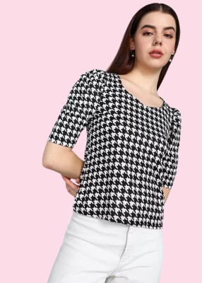 Maheshvi Casual Printed Women Black, White Top