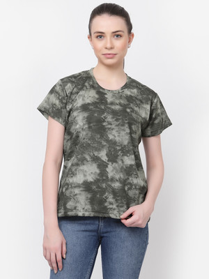 UZARUS Casual Printed Women Green Top