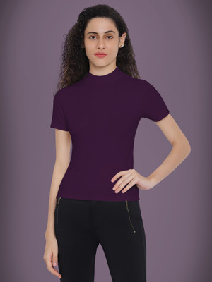 Kashonaa Casual Solid Women Purple Top
