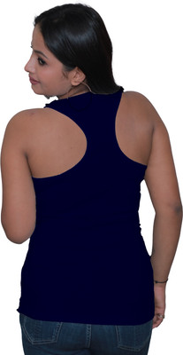 Mr Lier Casual Solid Women Dark Blue Top