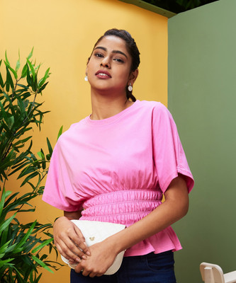 Globus Casual Solid Women Pink Top