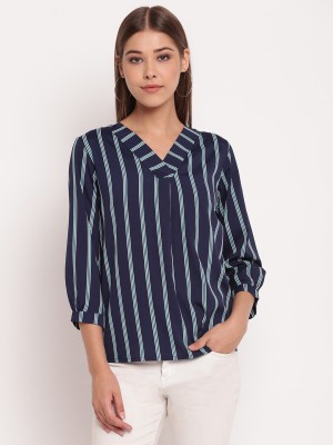 AKIMIA Casual Striped Women Dark Blue, White, Light Blue Top