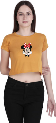 VEKTEK Casual Printed Women Yellow Top