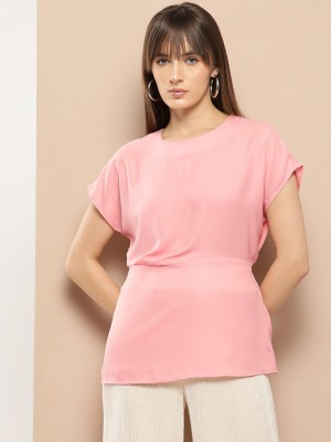 CHEMISTRY Casual Solid Women Pink Top