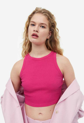 holdvalley Casual Solid Women Pink Top