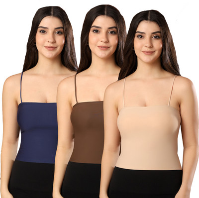 Paavki Casual Solid Women Dark Blue, Brown, Beige Top