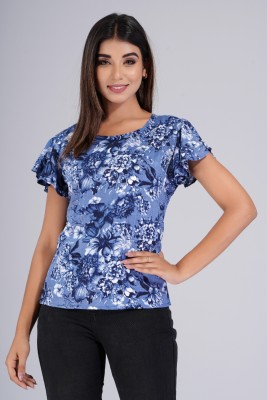 Bachuu Casual Printed Women Blue, Dark Blue, White Top