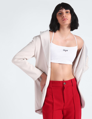 TOMMY HILFIGER Casual Embroidered Women White Top