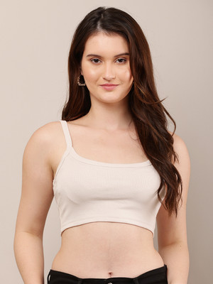 Nobarr Casual Solid Women Beige Top