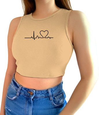 TeeWink Casual Printed Women Beige Top