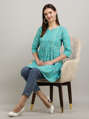 Vairaj Casual Printed Women Light Blue Top