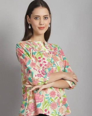 krishiv creation Casual Printed Women Multicolor Top