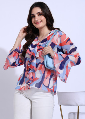 Dressberry Casual 3/4 Sleeve Printed Women Multicolor Top