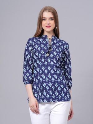 Highlight fashion export Casual Printed Women White, Blue, Light Blue Top