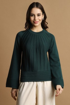 Allen Solly Casual Self Design Women Green Top