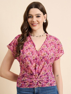 Mast & Harbour Casual Printed Women Pink Top