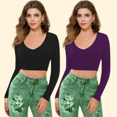 Dream Beauty Fashion Casual Solid Women Purple Top