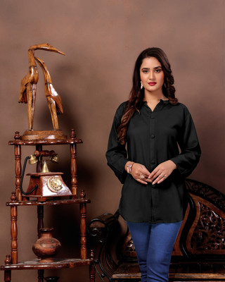 ATHARVFASHION Casual Solid Women Black Top