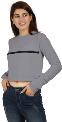 ROARERS Casual Color Block Women Grey Top