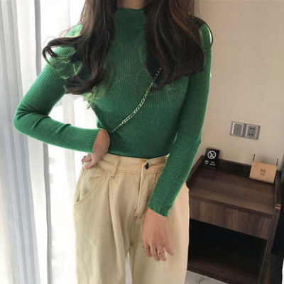 OUTZIDR Casual Self Design Women Green Top