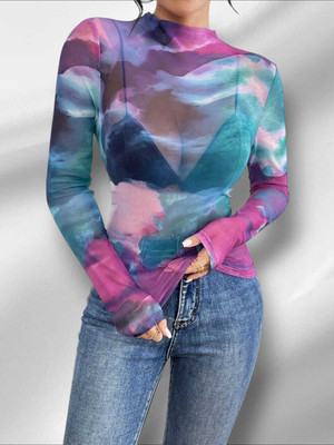 TheCozyNest Casual Ombre Women Blue Top