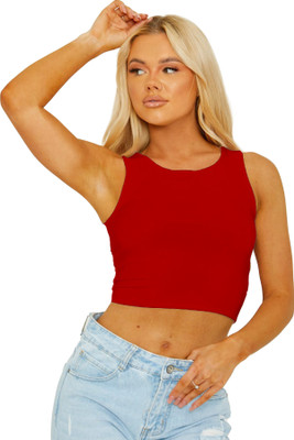 Alekya Casual Solid Women Red Top