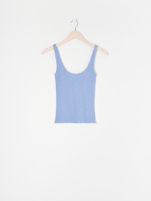 Sinsay Casual Solid Women Light Blue Top