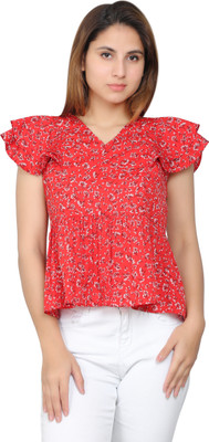 Jazzlr Casual Printed Women Red Top