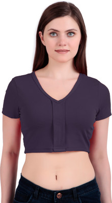 FABS Casual Self Design Women Dark Blue Top