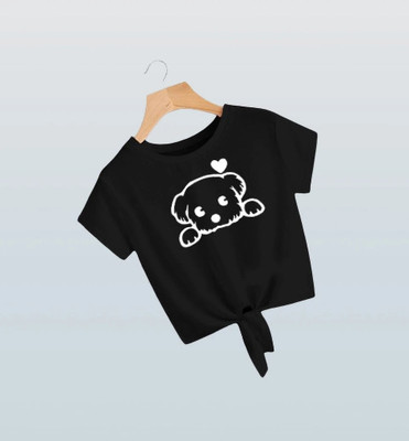 HouseOfCommon Casual Printed Women Black Top