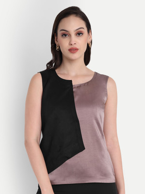 esseneur Formal Solid Women Black Top