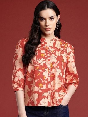 Vaanya Fashion Casual Printed Women Red Top