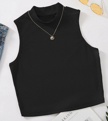 Toyashi Casual Striped Women Black Top