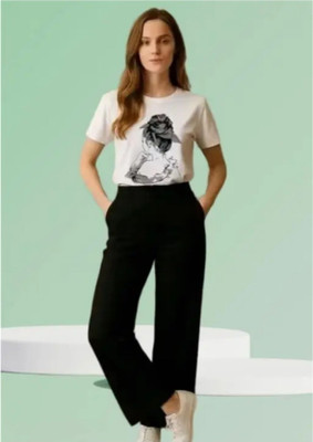 sanem Party Printed, Solid Women Black Top