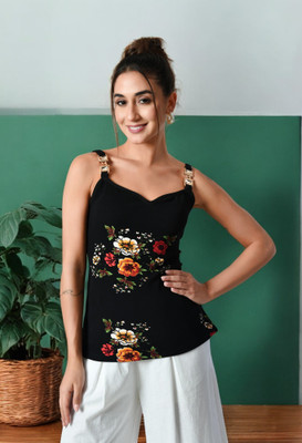 PATER Casual Printed Women Black Top