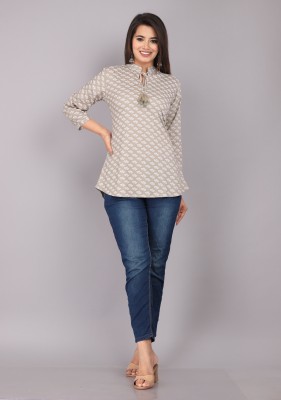 Highlight fashion export Casual Checkered Women White, Beige Top