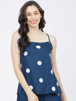 Tokyo Talkies Casual Printed Women Blue Top
