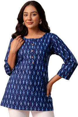 Feranoid Retail Casual Printed Women Dark Blue Top
