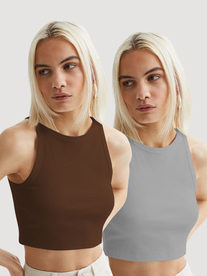 CILIMILI Casual Self Design Women Brown Top