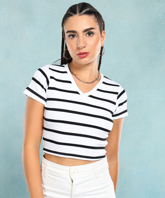 Roadster Casual Striped Women White Top