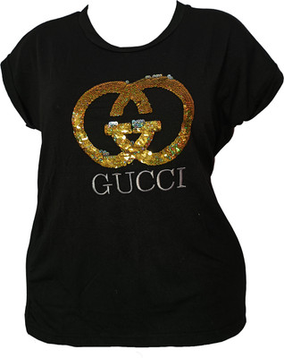 GLAMORSTYL Casual Embellished, Embroidered Women Black Top