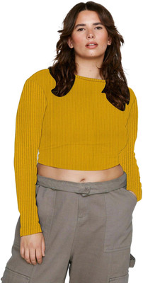 jovo Casual Solid Women Yellow Top